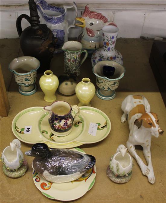 Russian dog & collection of European ceramics